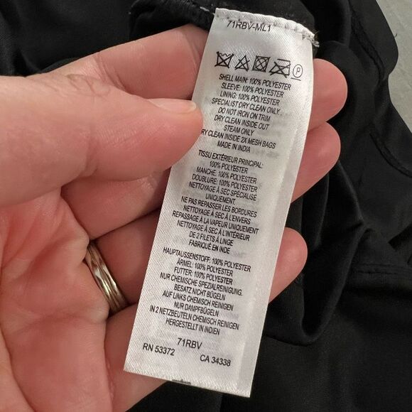 French Connection Women's Cellienne Sequin Bell Sleeve Laced Mini Black Dress 4 - Picture 11 of 13